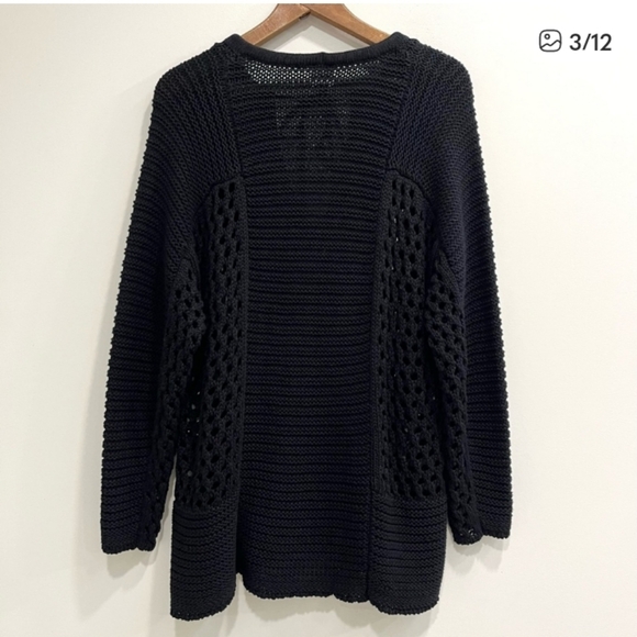 CAbi 6411 Beachcomber Black Knit Sweater L - Picture 6 of 10